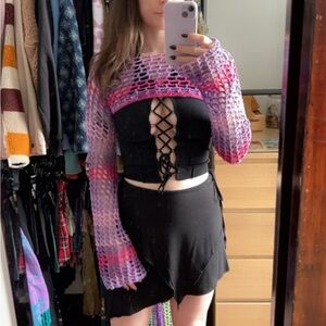 Handmade Crochet Shrug Cotton Purple Pink S/M